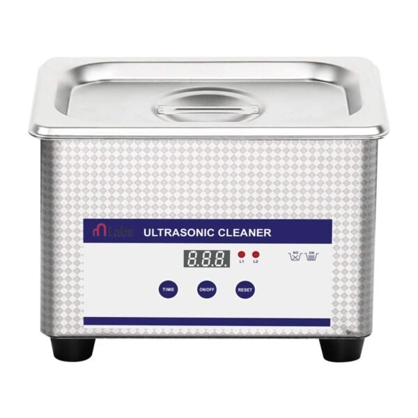 Dental Digital Ultrasonic Cleaner with Lid, Digital Timer, Heater, Basket-800ml